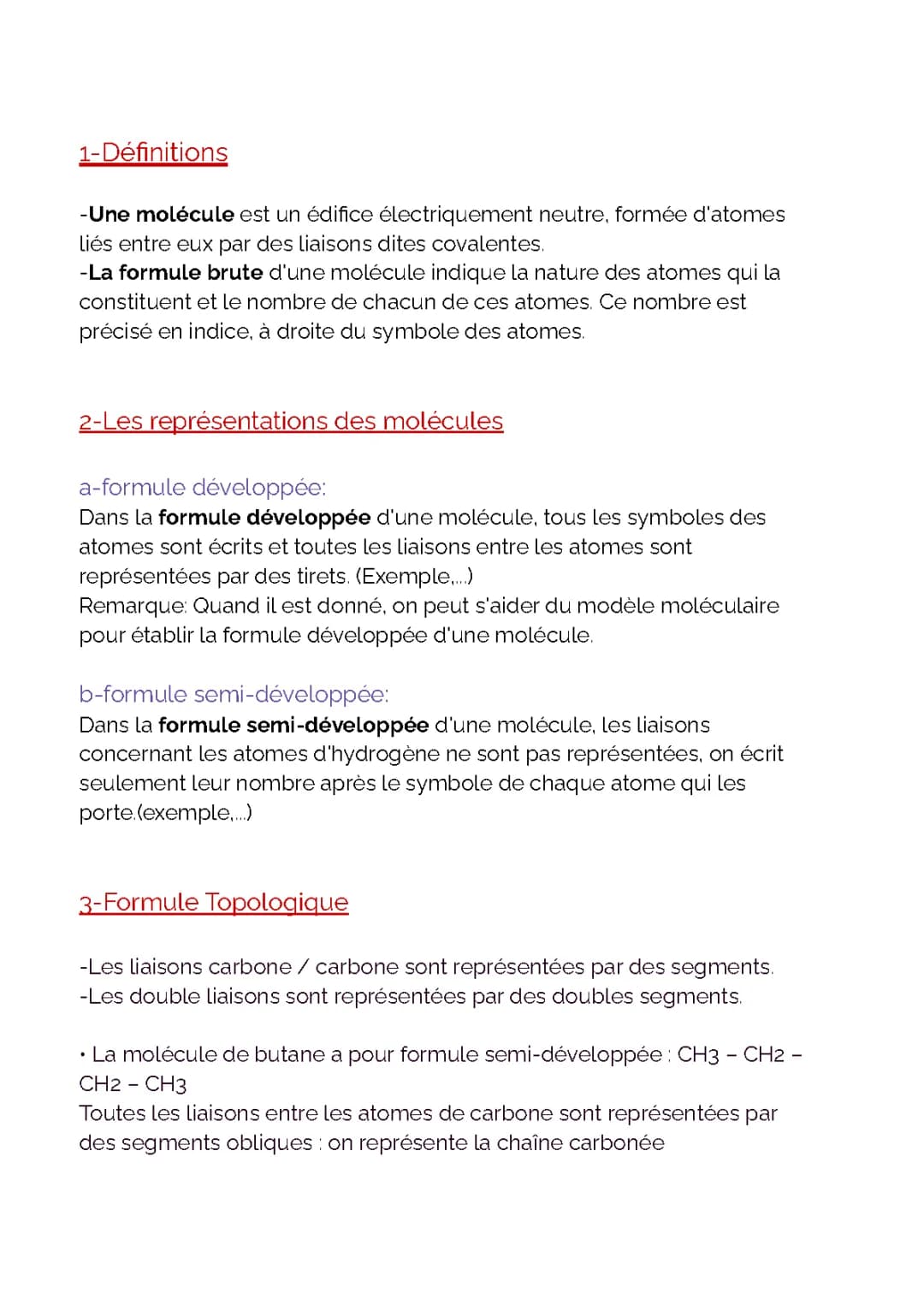 Les molécules 