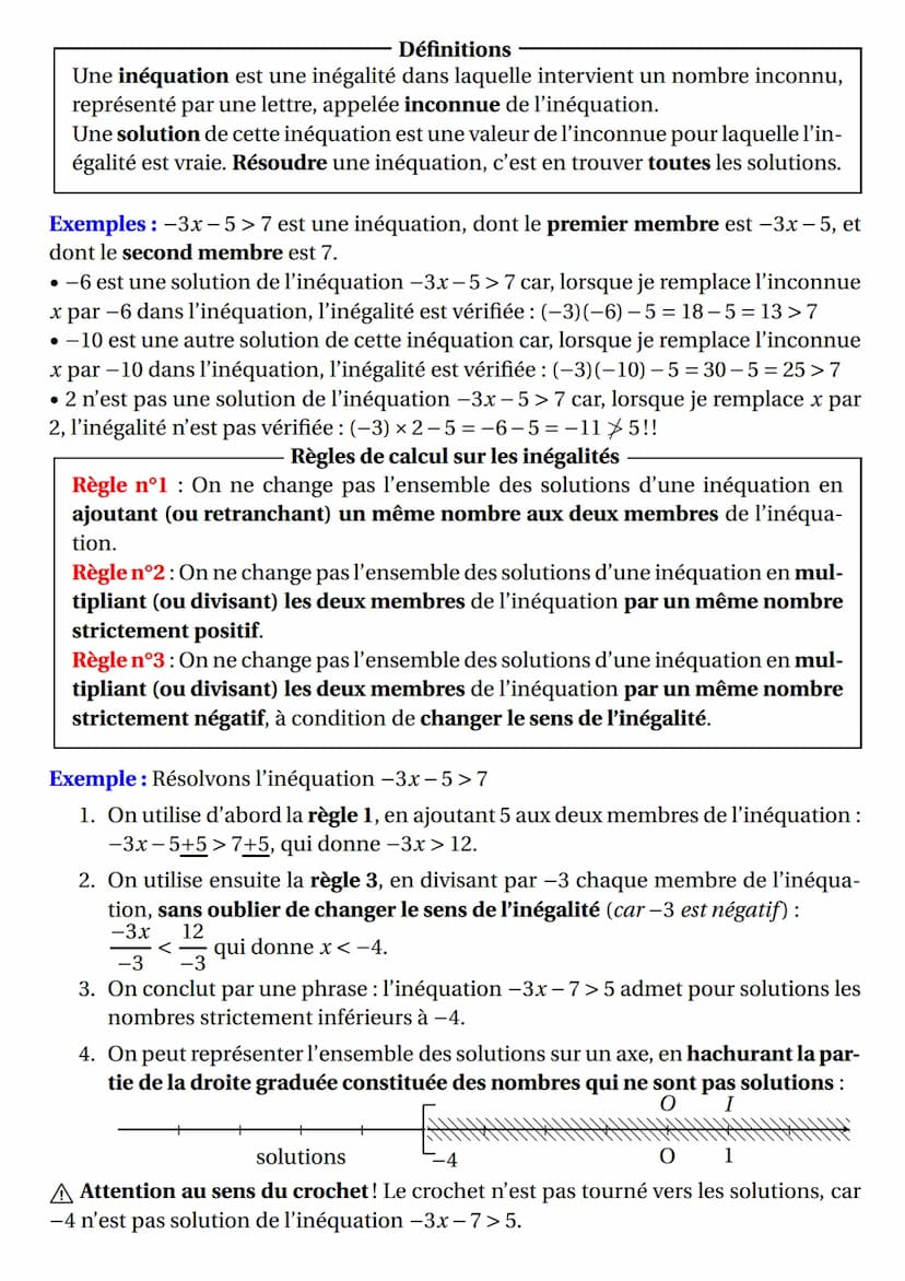 Définitions
Une équation est une égalité dans laquelle intervient un nombre inconnu, re-
présenté par une lettre, appelée inconnue de l'équa
