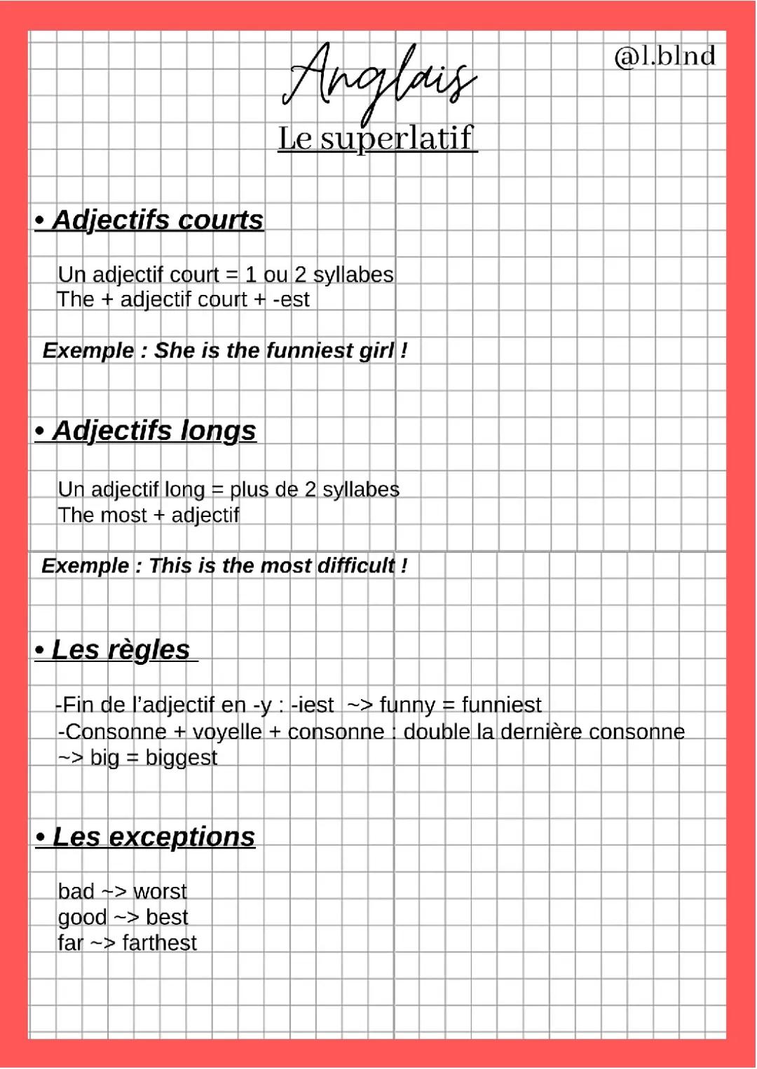 Apprends le Superlatif Anglais Facilement ! - Leçon et Exercices Amusants