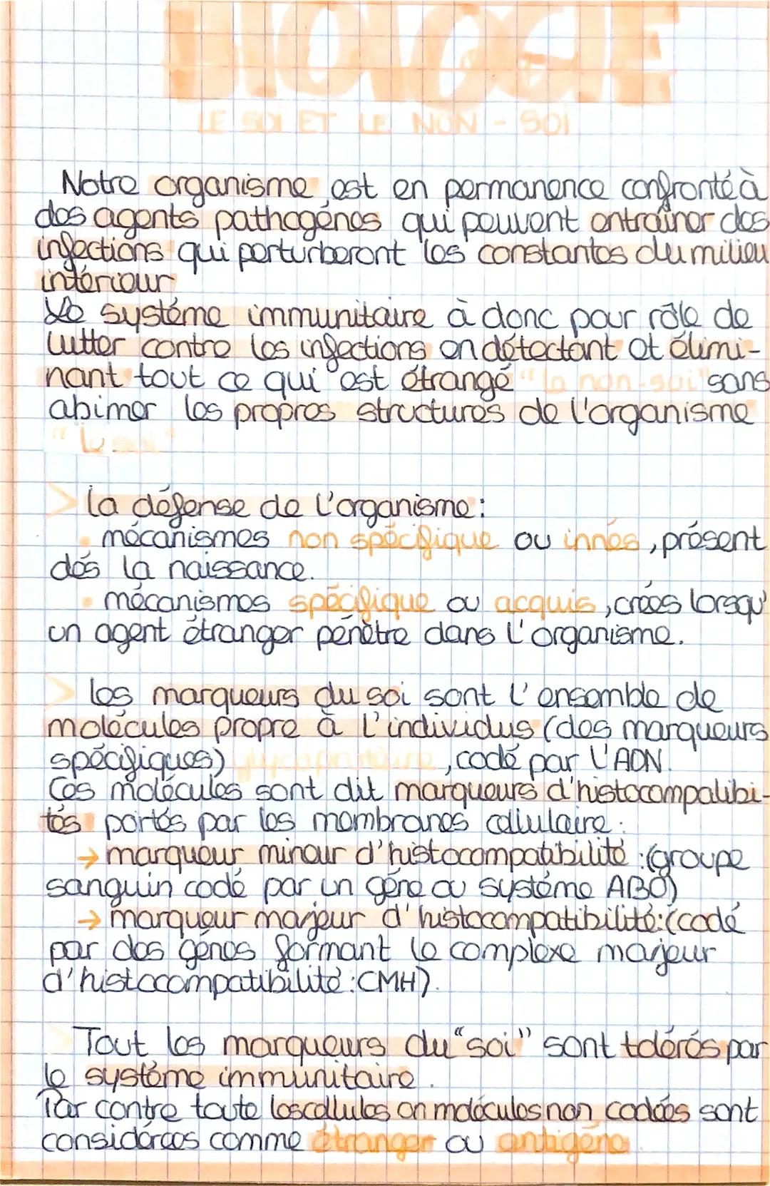 # NON-Soi

Notre organisme est en permanence confronté à
des agents pathogenes qui peuvent ontrainer dos
infections qui perturberont les con