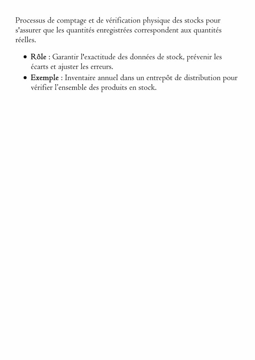 Chapitre - La Gestion des Stocks
Introduction
La gestion des stocks est un aspect essentiel de la vente, car elle permet
de maintenir un équ