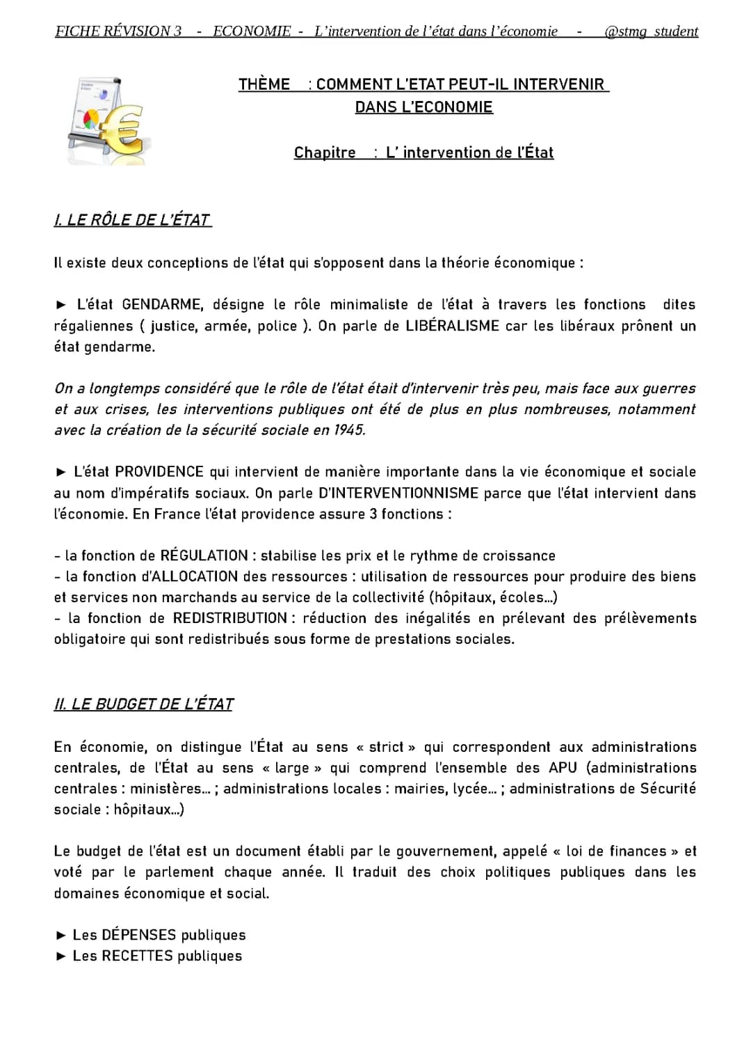 L'intervention de l'Etat dans l'économie : exemples, PDF, et plus