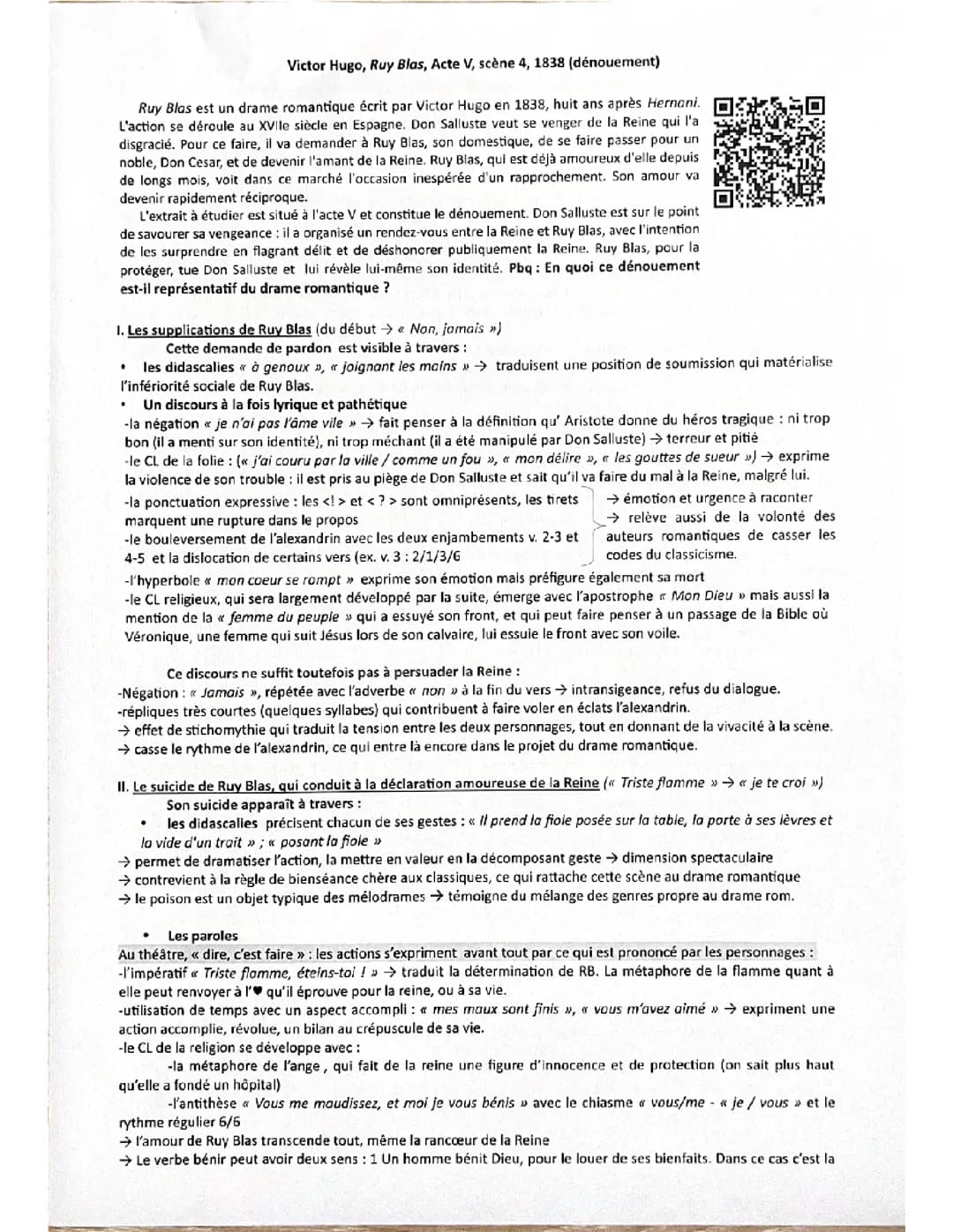 Texte Bac 4 : Ruy Blas