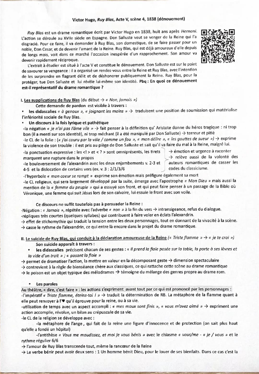 Victor Hugo, Ruy Blas, Acte V, scène 4, 1838 (dénouement)
Ruy Blas est un drame romantique écrit par Victor Hugo en 1838, huit ans après Her