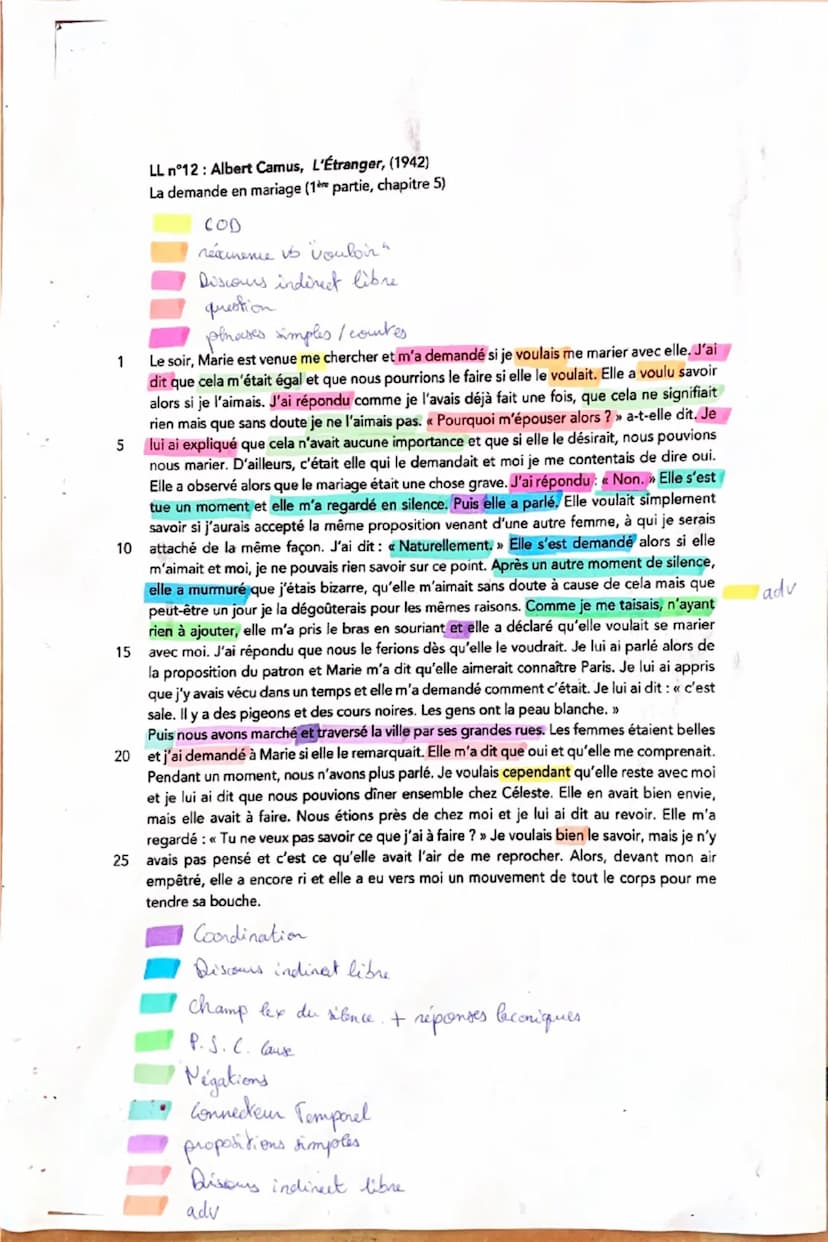 Texte 12. la demande en mariage. L'étrange
Albert Camus (1942)
Introduction: Camus = écrivain (dramaturge
écrivain (dramaturge / romancia /
