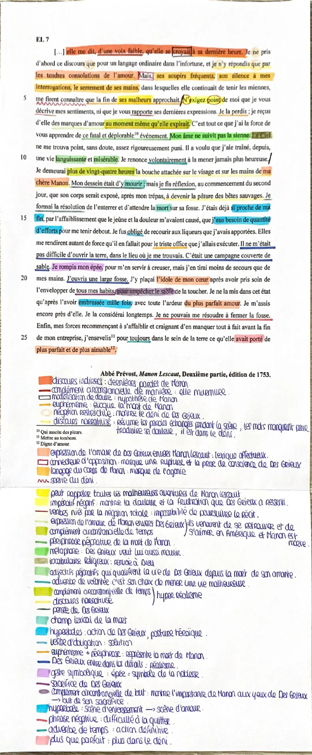 EL7
INTRODUCTION (1 min 30 max.)
Carte d'identité de l'œuvre :
a) Auteur: L'abbé Prévost = auteur XVIIIe siècle. Il commence (1721) une carr