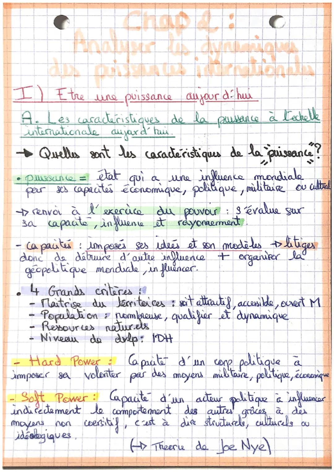 C
Bhawwa
I) Etre une puissance aujourd'hui
A. Les caractéristiques de la puissance à l'échelle
internationale aujourd'hui.
WA
Quelles sont l