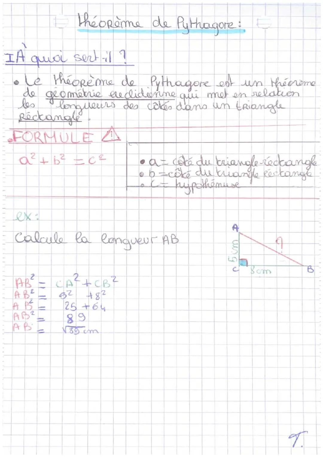 Théorème de Pythagore 