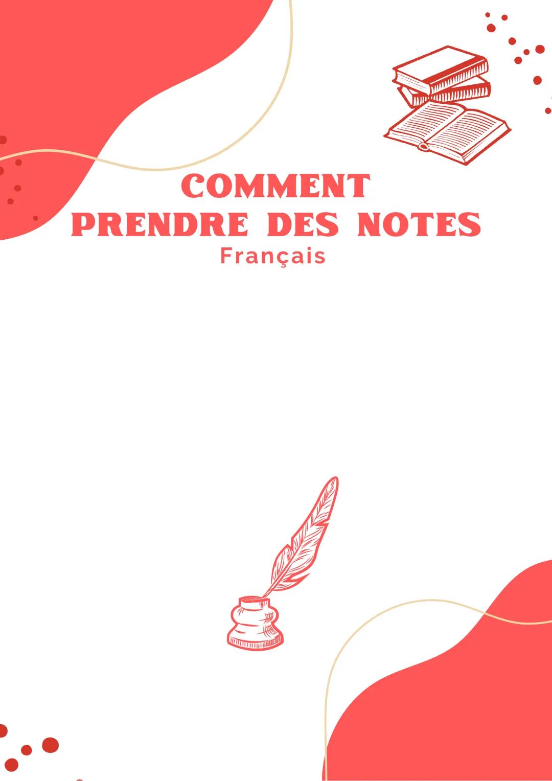 Comment prendre des notes prise de note 