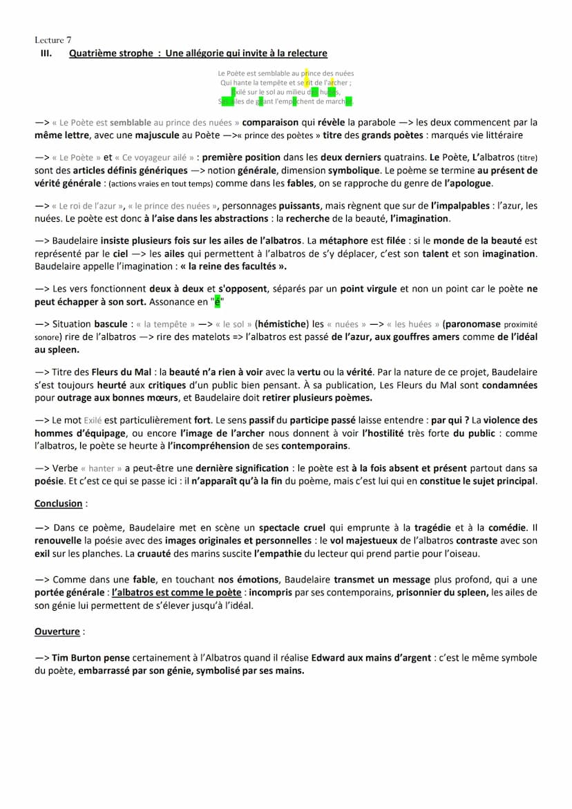 Lecture 7
Intro :
L'ALBATROS CHARLES BAUDELAIRE
➜ Tout sur Charles Baudelaire :
-> Charles Baudelaire est un poète symboliste, critique d'ar