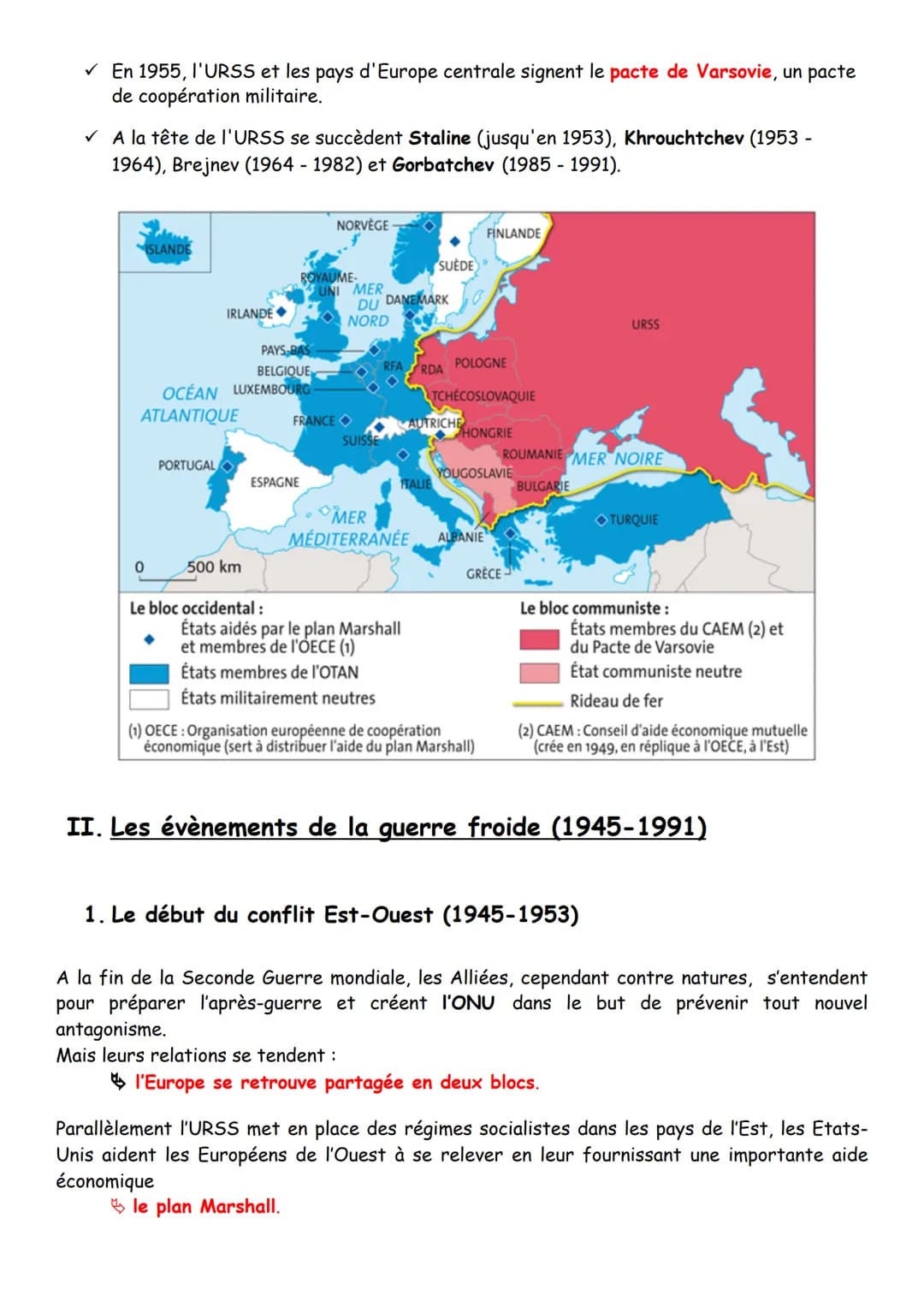 La Crise de Cuba (Octobre 1962 )
Déclenchement :
Depuis 1959, l'île de Cuba se range aux côtés de l'URSS. Or elle se situe à proximité des
E