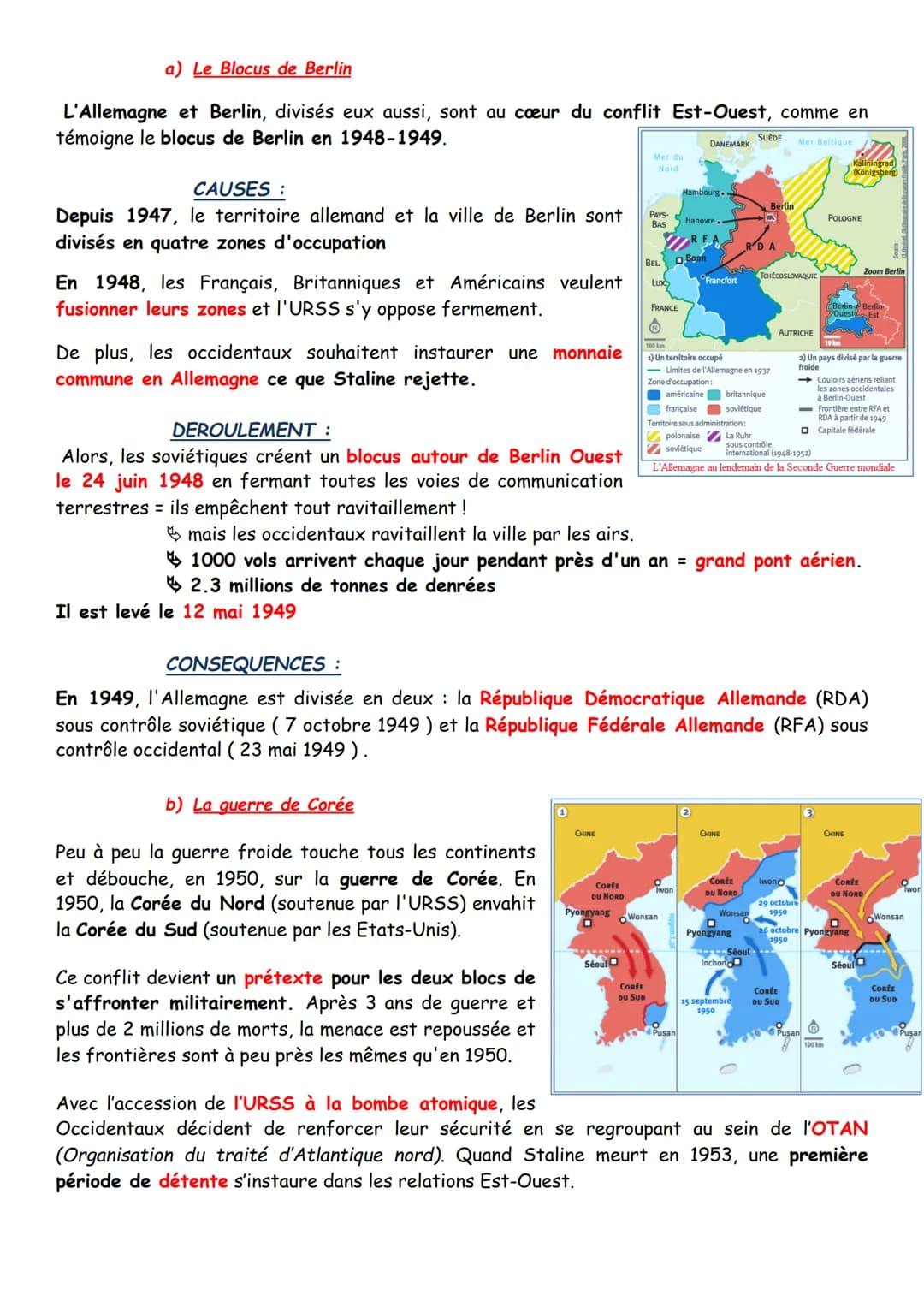 La Crise de Cuba (Octobre 1962 )
Déclenchement :
Depuis 1959, l'île de Cuba se range aux côtés de l'URSS. Or elle se situe à proximité des
E