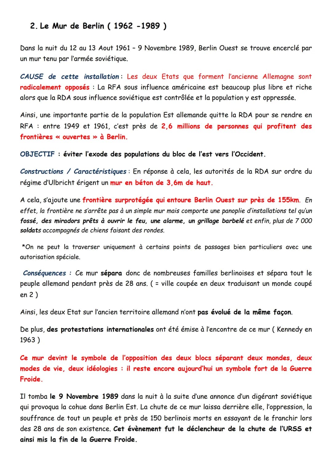 La Crise de Cuba (Octobre 1962 )
Déclenchement :
Depuis 1959, l'île de Cuba se range aux côtés de l'URSS. Or elle se situe à proximité des
E