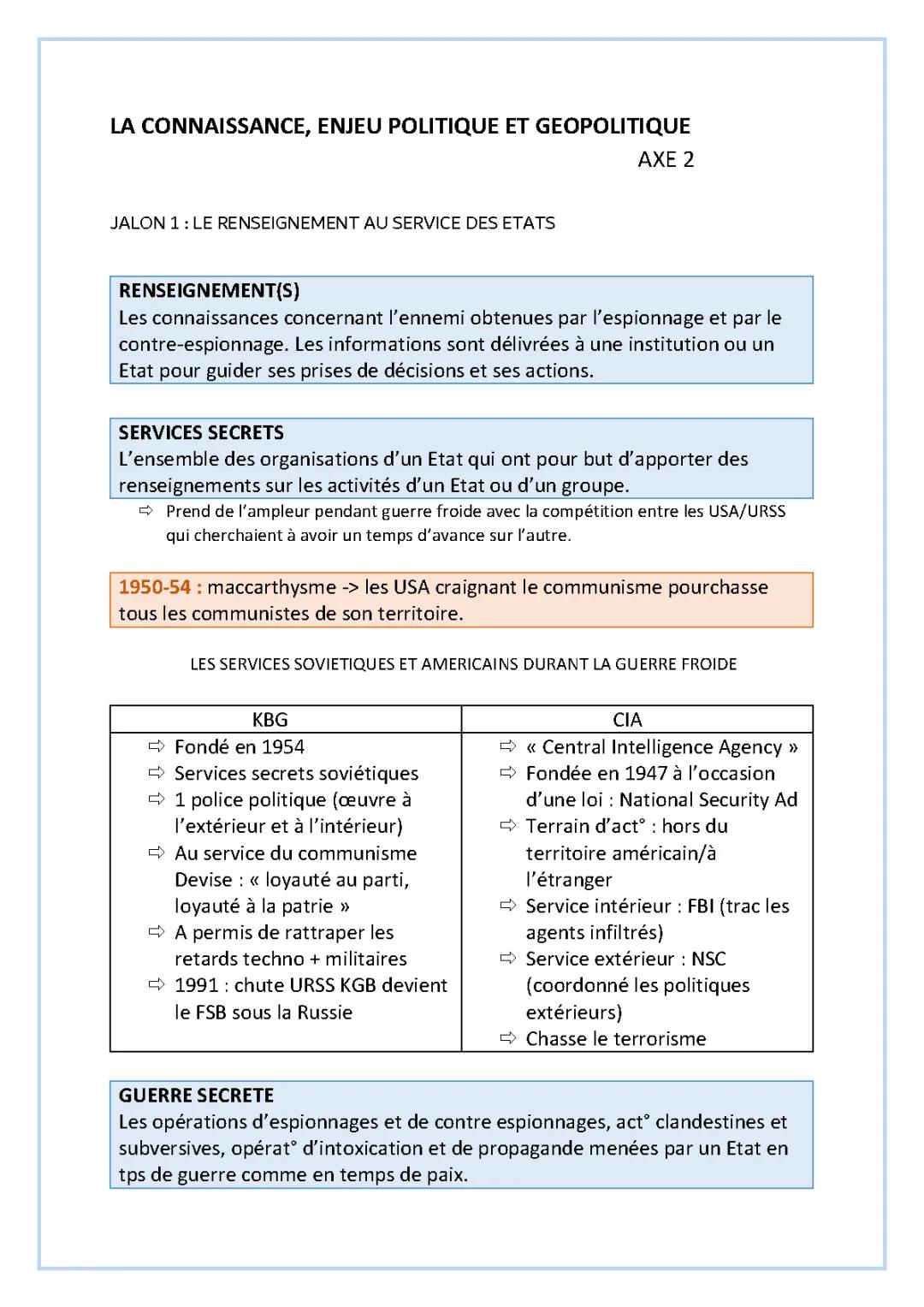 Les Services Secrets : KGB et CIA pendant la Guerre Froide