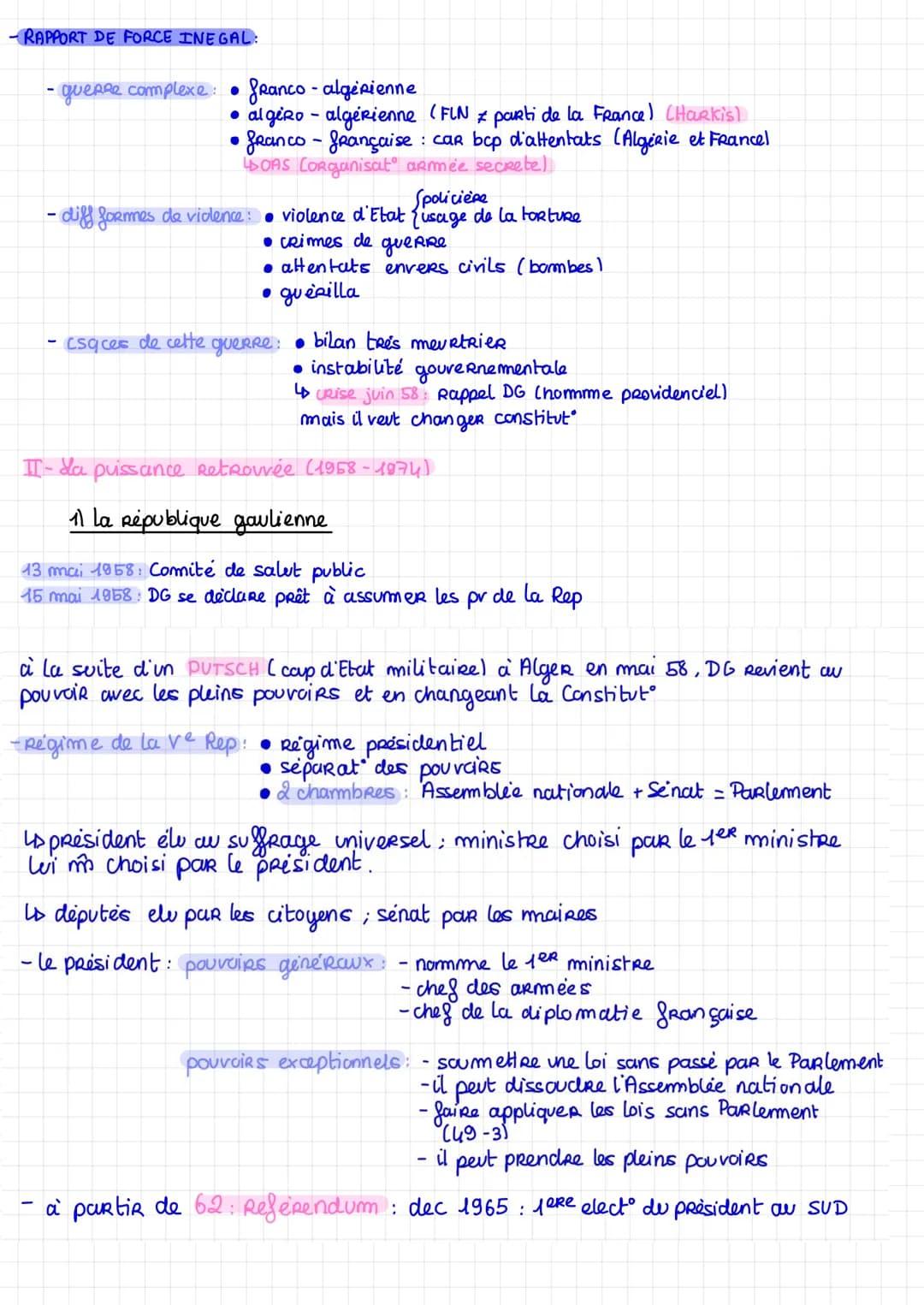 - RAPPORT DE FORCE INEGAL:
-gueRRe complexe • franco-algerienne
●
algeRo - algérienne (FLN & parti de la France) (Harkis))
franco - français