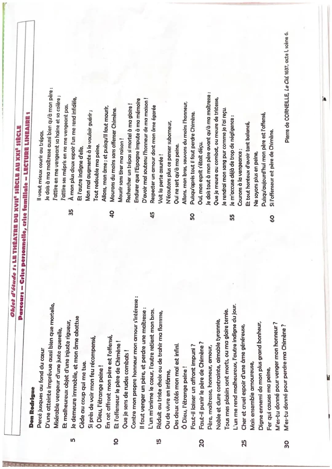 5
10
15
20
25
30
Objet d'étude 1: LE THEATRE DU XVII SIÈCLE AU XXI" SIÈCLE
Parcours-Crise personnelle, crise familiale - LECTURE LINEAIRE 1
