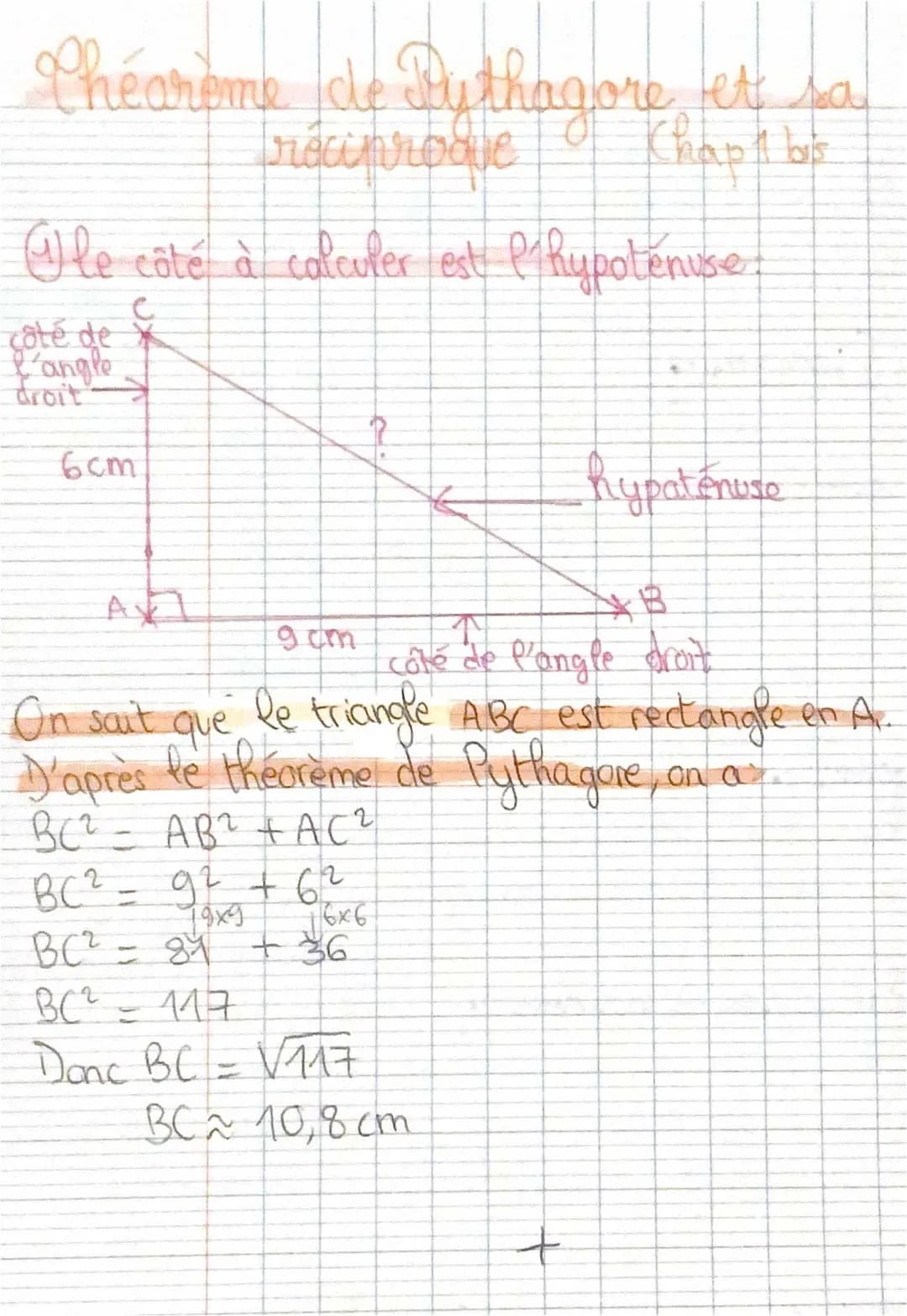 théorème de pythagore et sa réciproque 3eme 