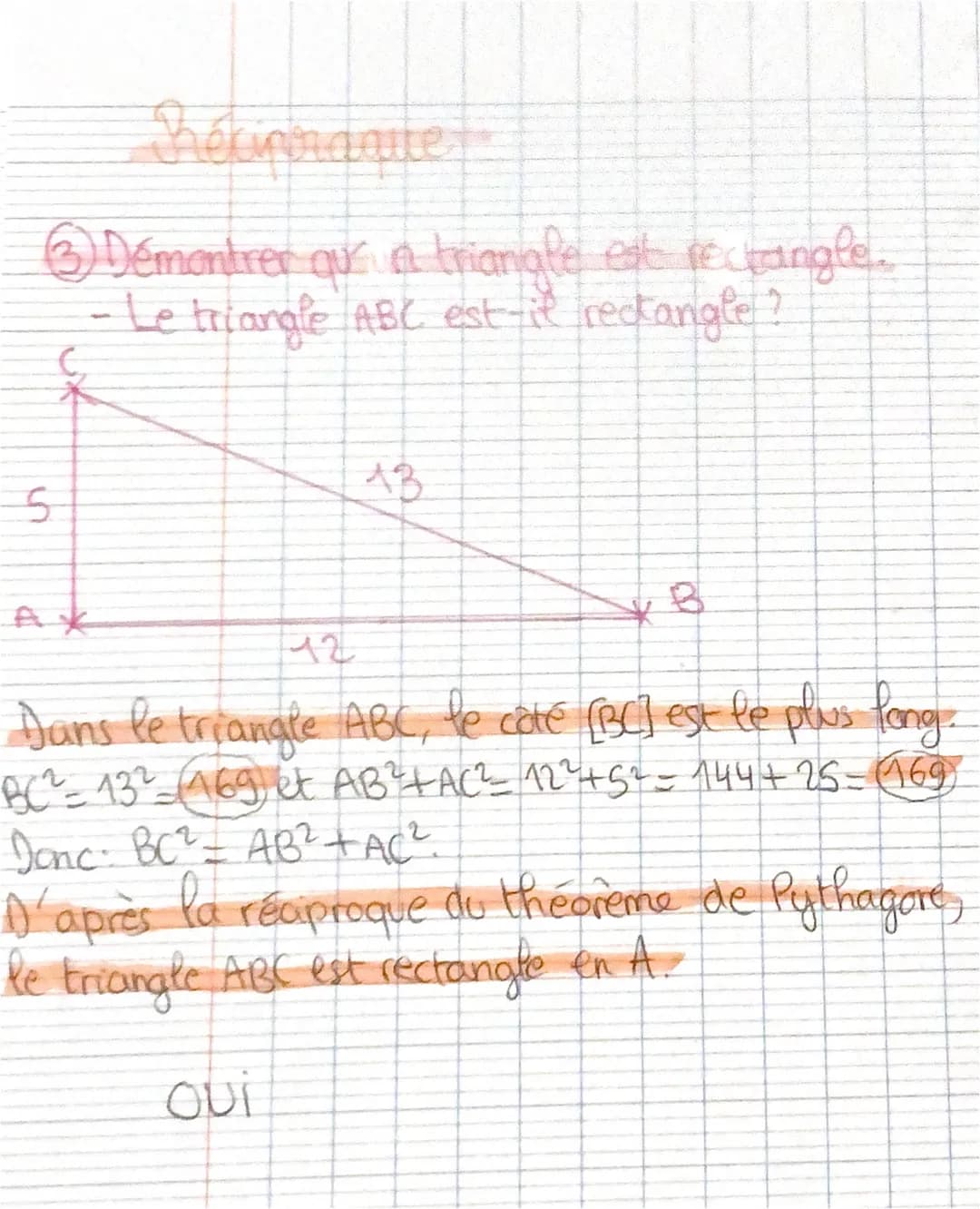 héorème de Puthagore et sa
Chap 1 bis
réciproque
le côté à calculer est Phypotenuse.
C
côté de x
l'angle
droit
6cm
BC² - AB² + AC ²
BC² - 92