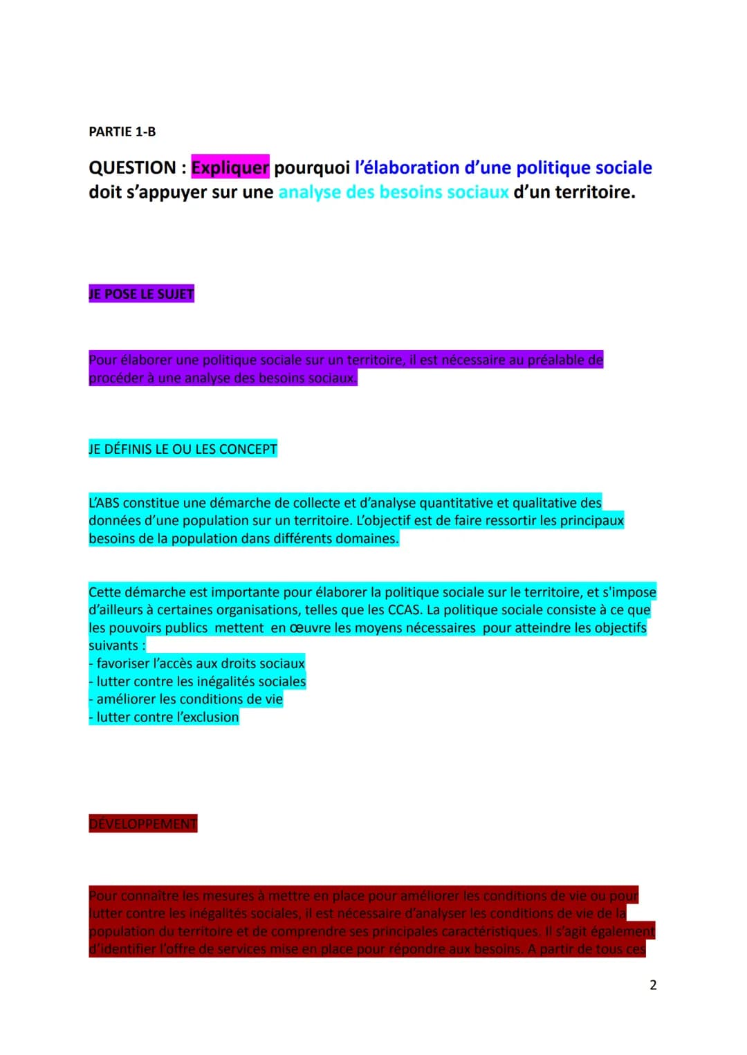 PARTIE 1-A
QUESTION: Expliquer comment la perte d'emploi peut conduire à
une situation d'exclusion.
JE POSE LE SUJET
La perte d'un emploi co