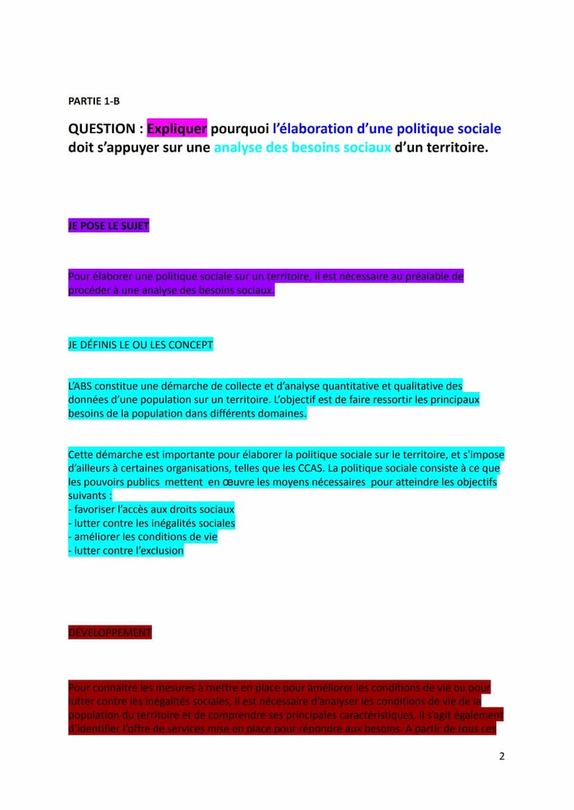 PARTIE 1-A
QUESTION: Expliquer comment la perte d'emploi peut conduire à
une situation d'exclusion.
JE POSE LE SUJET
La perte d'un emploi co