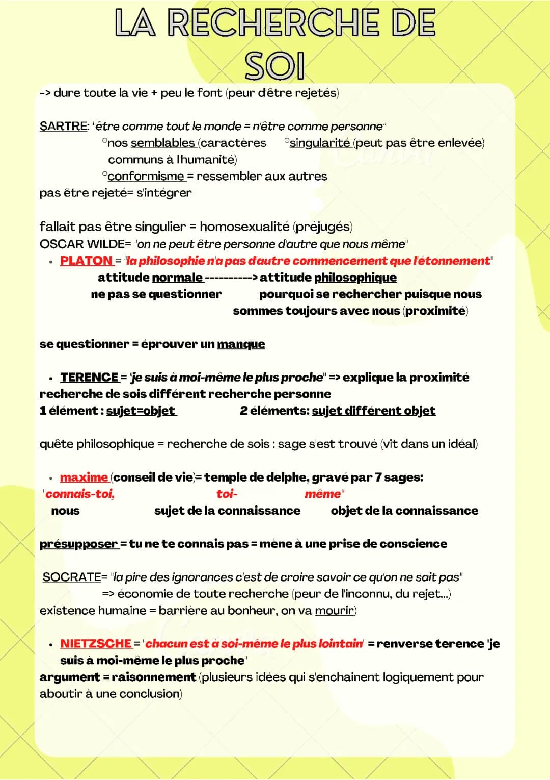 La recherche de soi en philosophie - HLP PDF et citations de Socrate