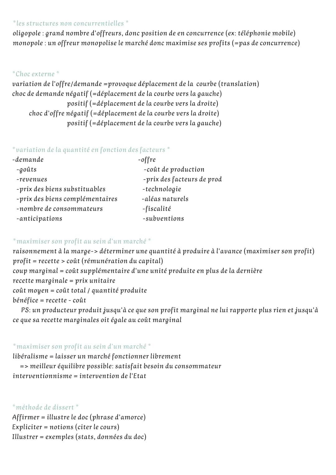 Le marché concurrentiel
lieu de rencontre réel/fictif entre offreur et demandeur qui aboutit à un échange de bien/service
*Institution march
