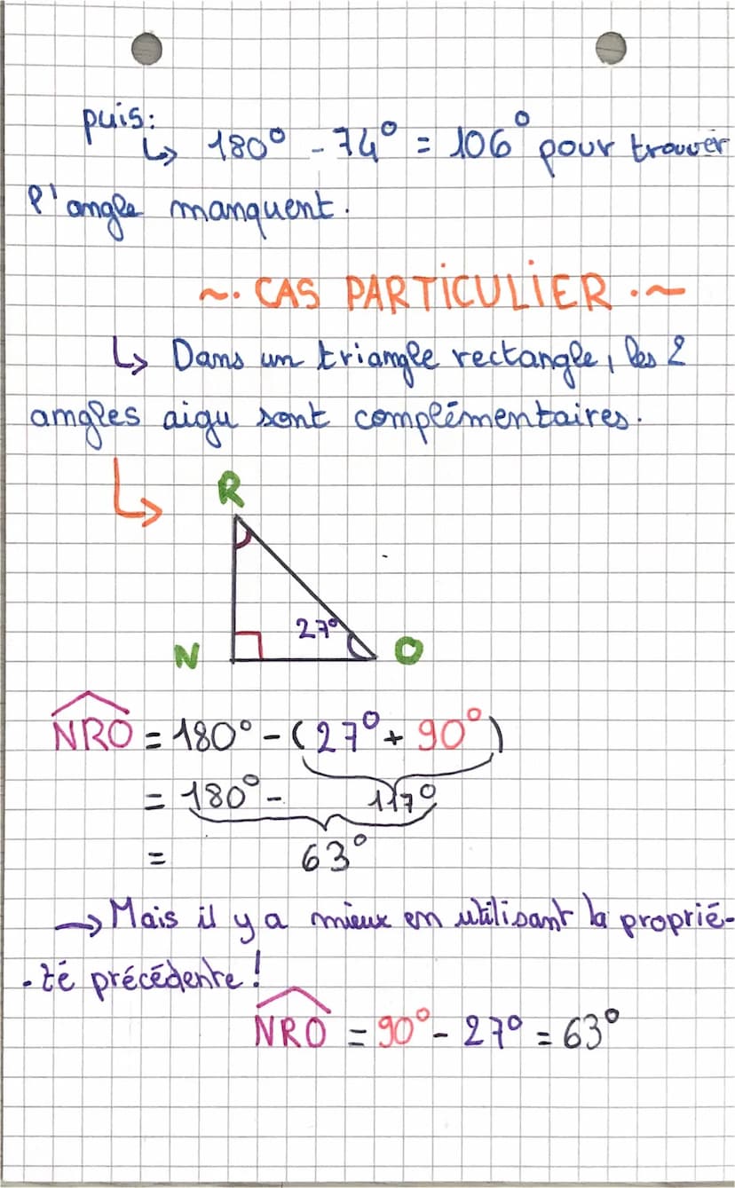 • SOMMES DES
MESURES DES ANGLES
D'UN TRIANGLE
→ elle est toujours la même.
L₂ Dans un triangle
triangle, la somme des
des angles est égale a