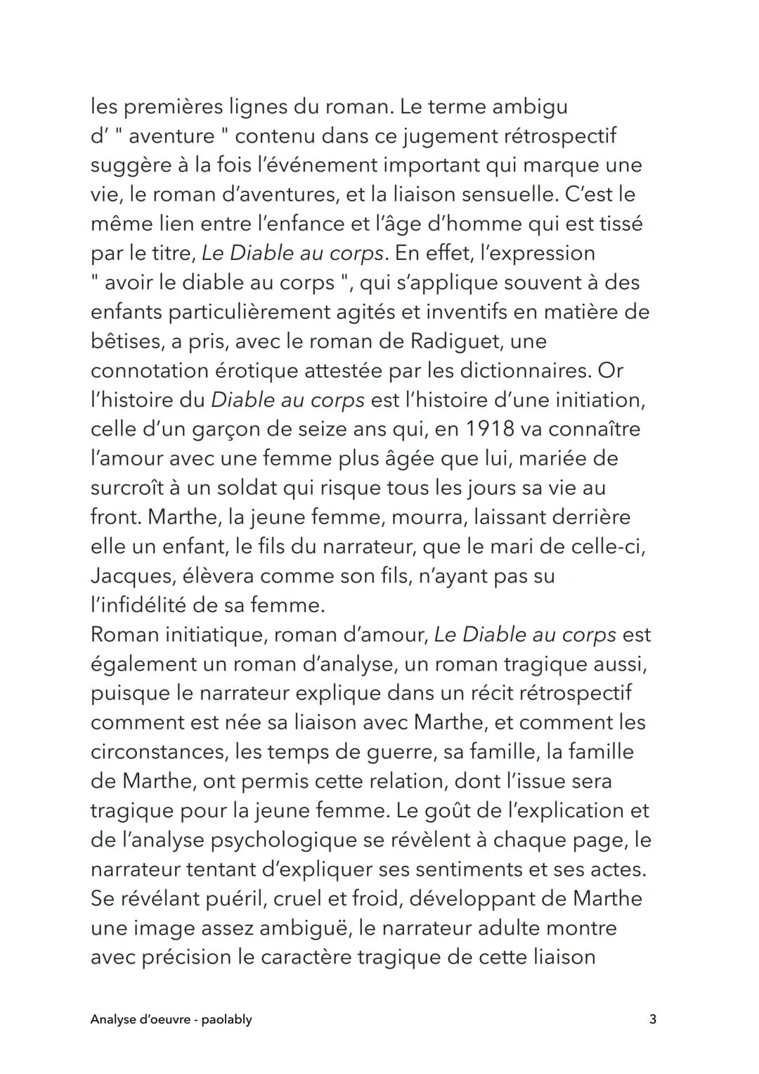 Le diable au corps
Raymond Radiguet
Analyse
Analyse d'oeuvre - paolably
@paolably
knowunity
1 L'oeuvre et l'auteur
Dans Le Diable au corps, 