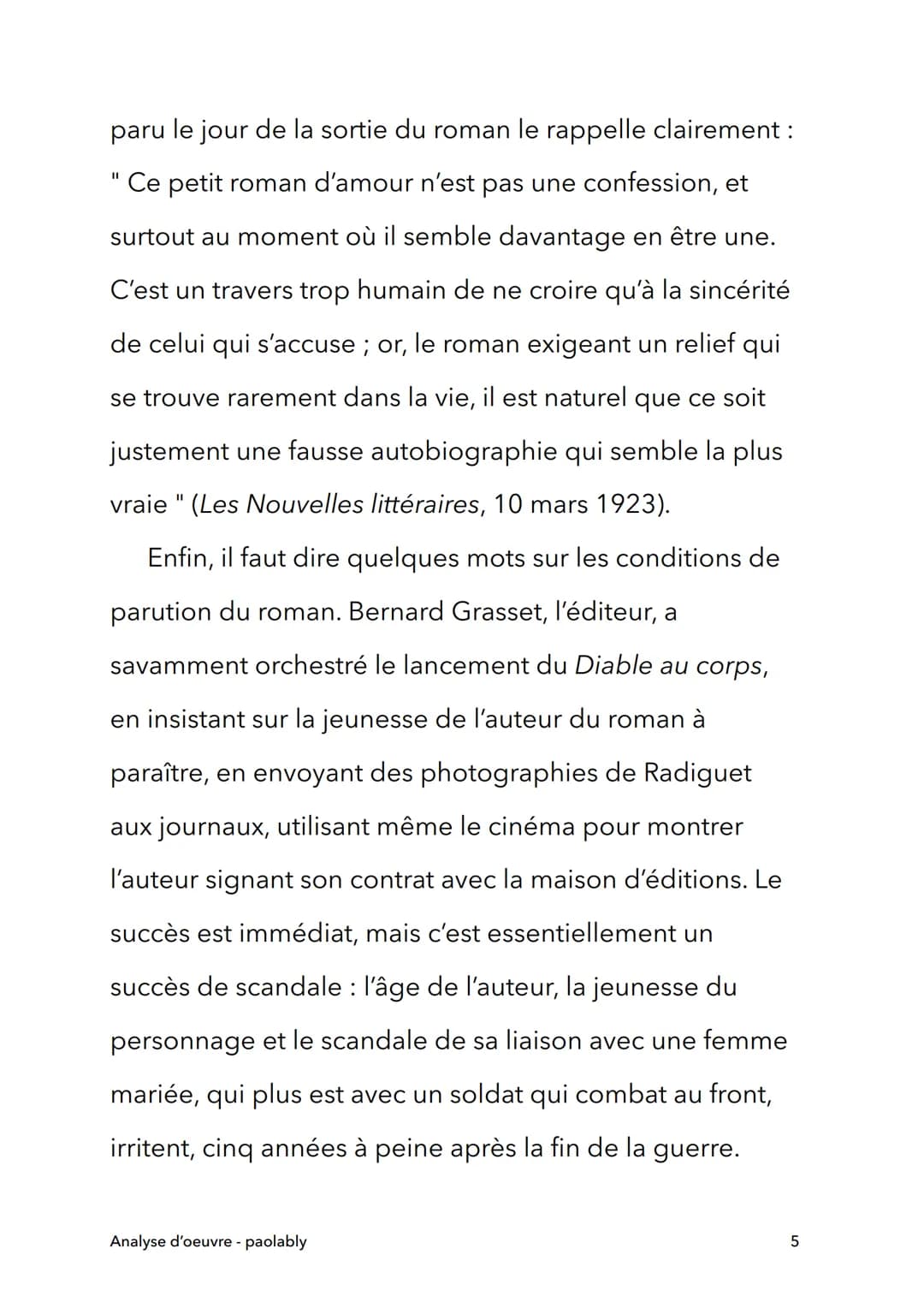 Le diable au corps
Raymond Radiguet
Analyse
Analyse d'oeuvre - paolably
@paolably
knowunity
1 L'oeuvre et l'auteur
Dans Le Diable au corps, 