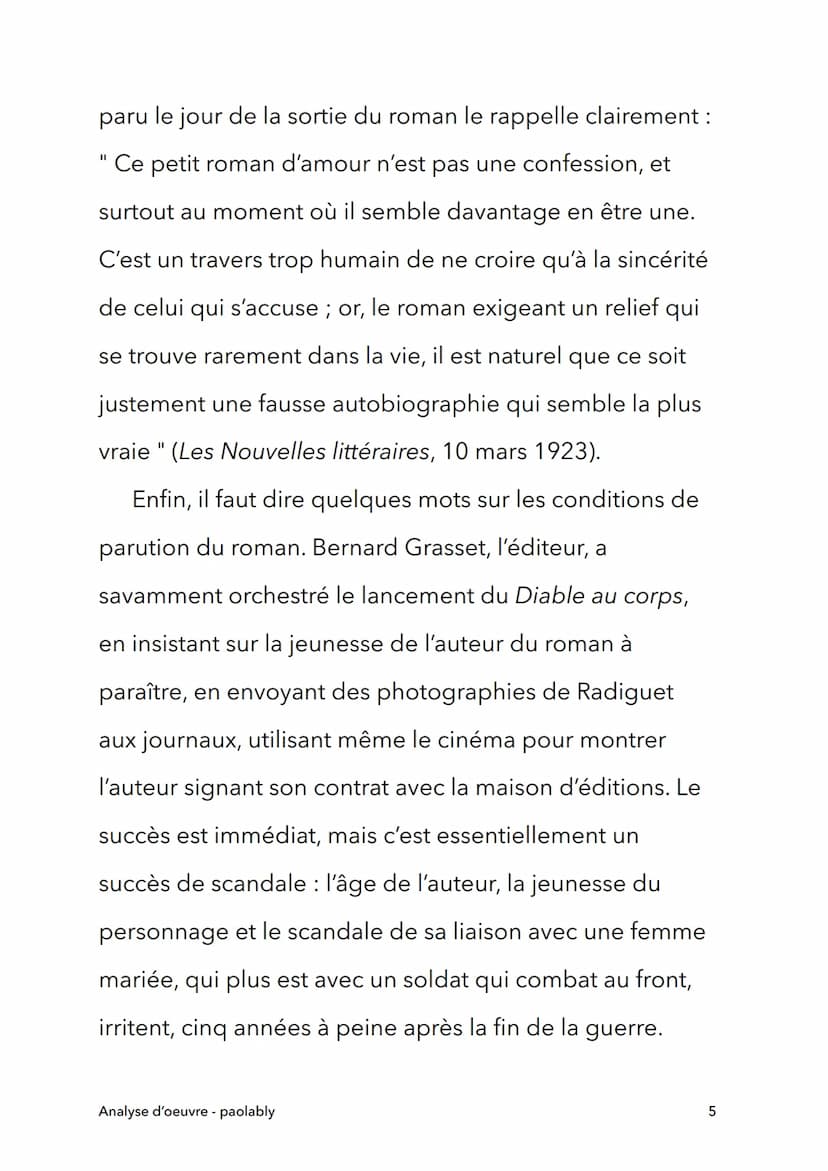 Le diable au corps
Raymond Radiguet
Analyse
Analyse d'oeuvre - paolably
@paolably
knowunity
1 L'oeuvre et l'auteur
Dans Le Diable au corps, 