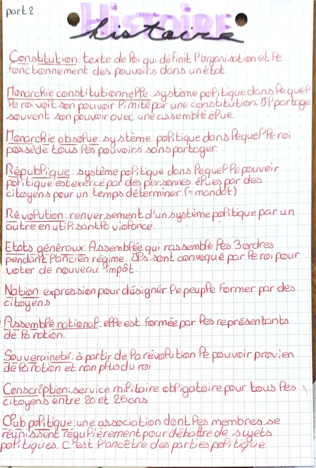 "I part 1
€
histeire
lareliolution
Français :
Pa Fondation d'une nouvelle
France:
5
Changement politique
création de club politique
por des 