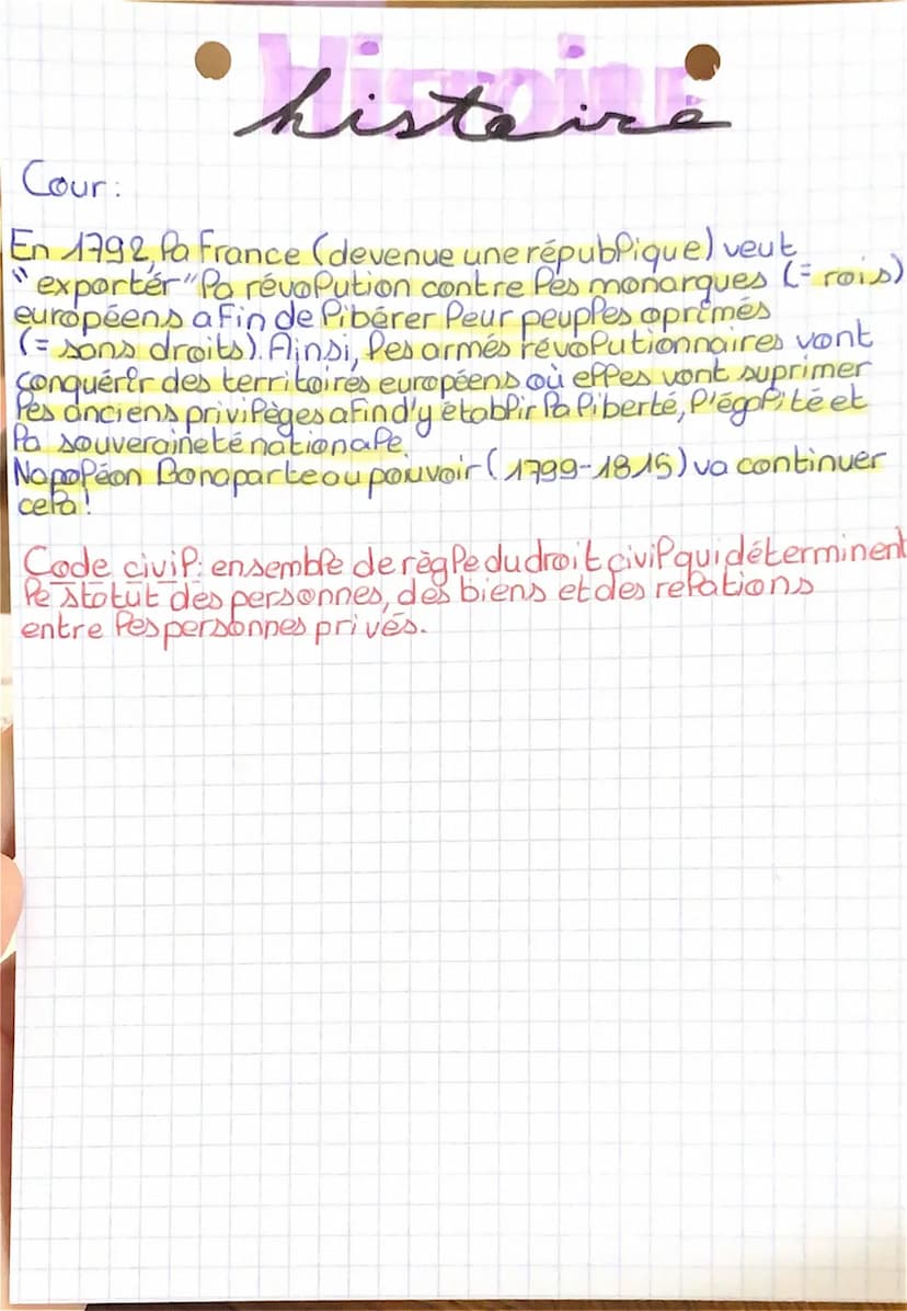 "I part 1
€
histeire
lareliolution
Français :
Pa Fondation d'une nouvelle
France:
5
Changement politique
création de club politique
por des 