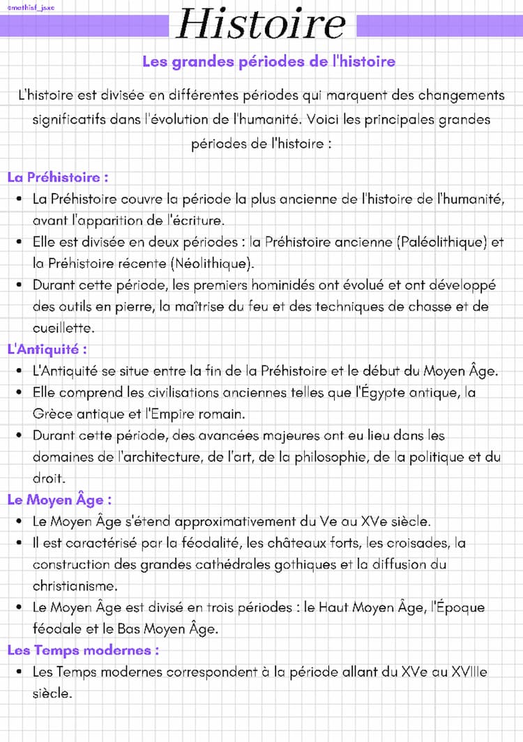 Know Les grandes périodes de l'histoire thumbnail