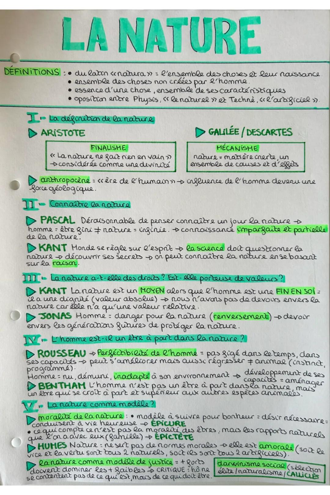 # LA NATURE

**DÉFINITIONS:** * du latin «nahera>> = l'ensemble des choses et leur naissance.
* ensemble des choses non créées par l'homme.
