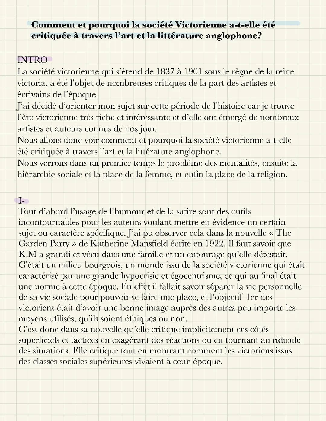 Découverte de la société victorienne : littérature, art et critiques