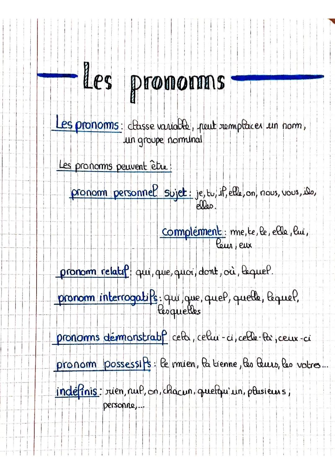 pronoms