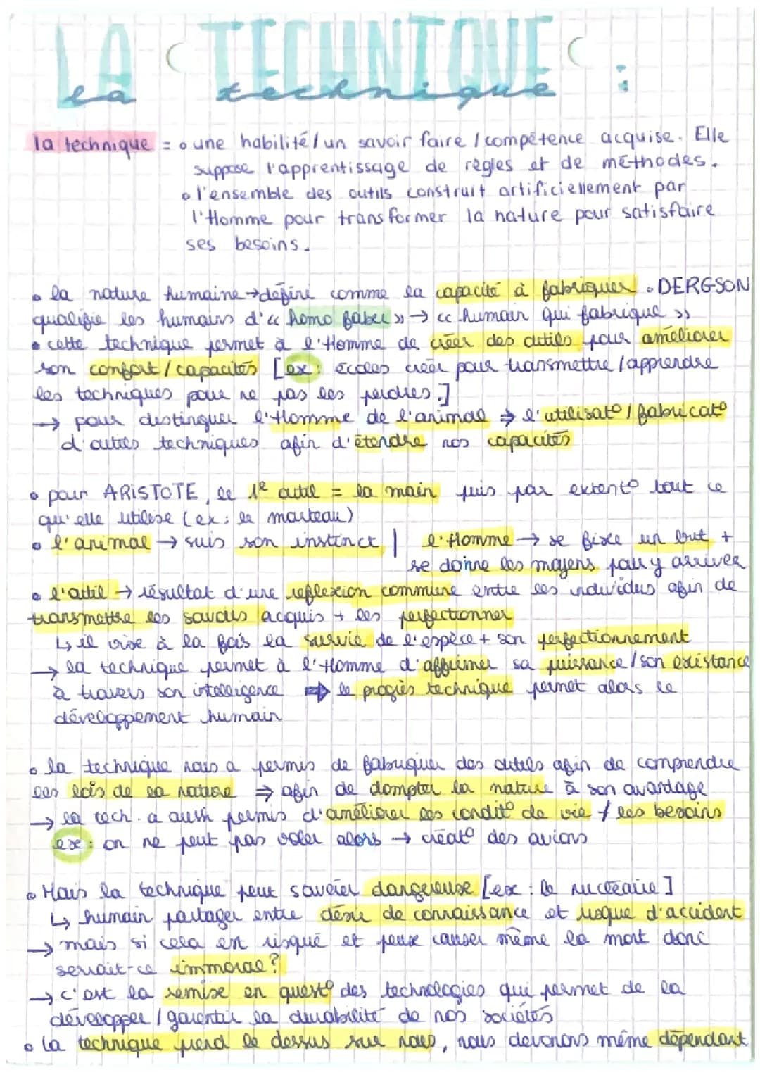 La Technique en Philo: Corrigé et Cours PDF