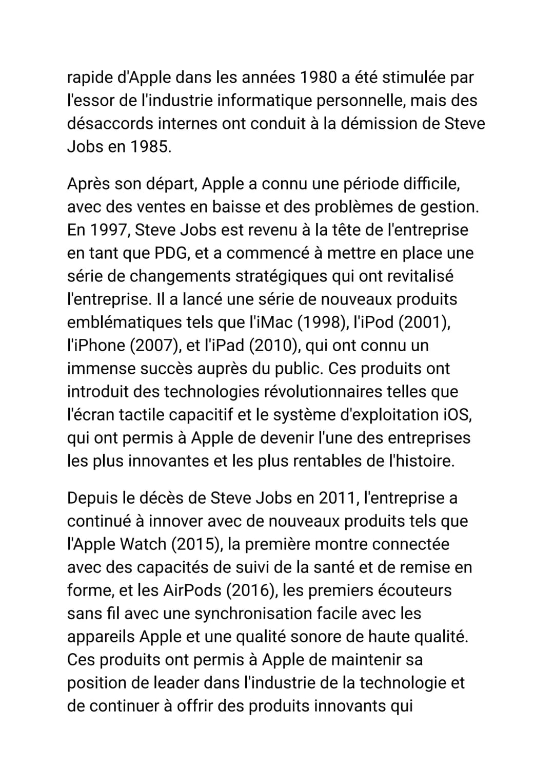 Introduction :
Apple est une entreprise multinationale
américaine spécialisée dans la conception, la
fabrication et la commercialisation de 