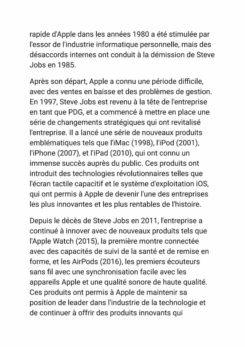 Introduction :
Apple est une entreprise multinationale
américaine spécialisée dans la conception, la
fabrication et la commercialisation de 