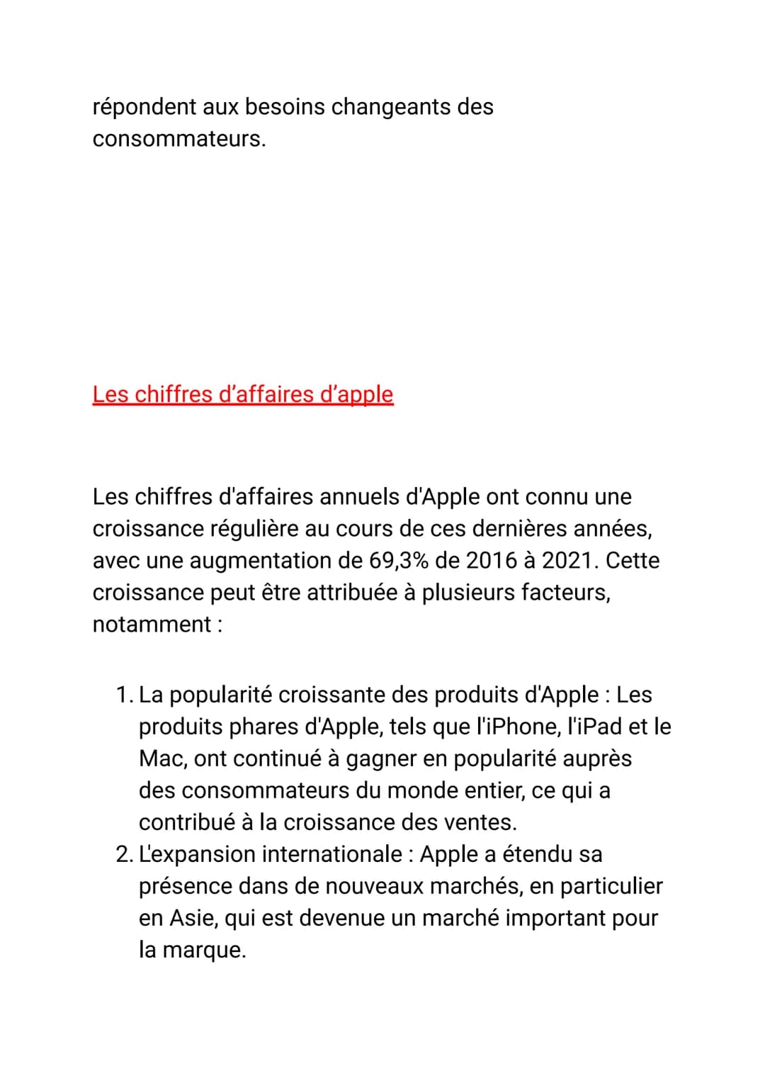 Introduction :
Apple est une entreprise multinationale
américaine spécialisée dans la conception, la
fabrication et la commercialisation de 