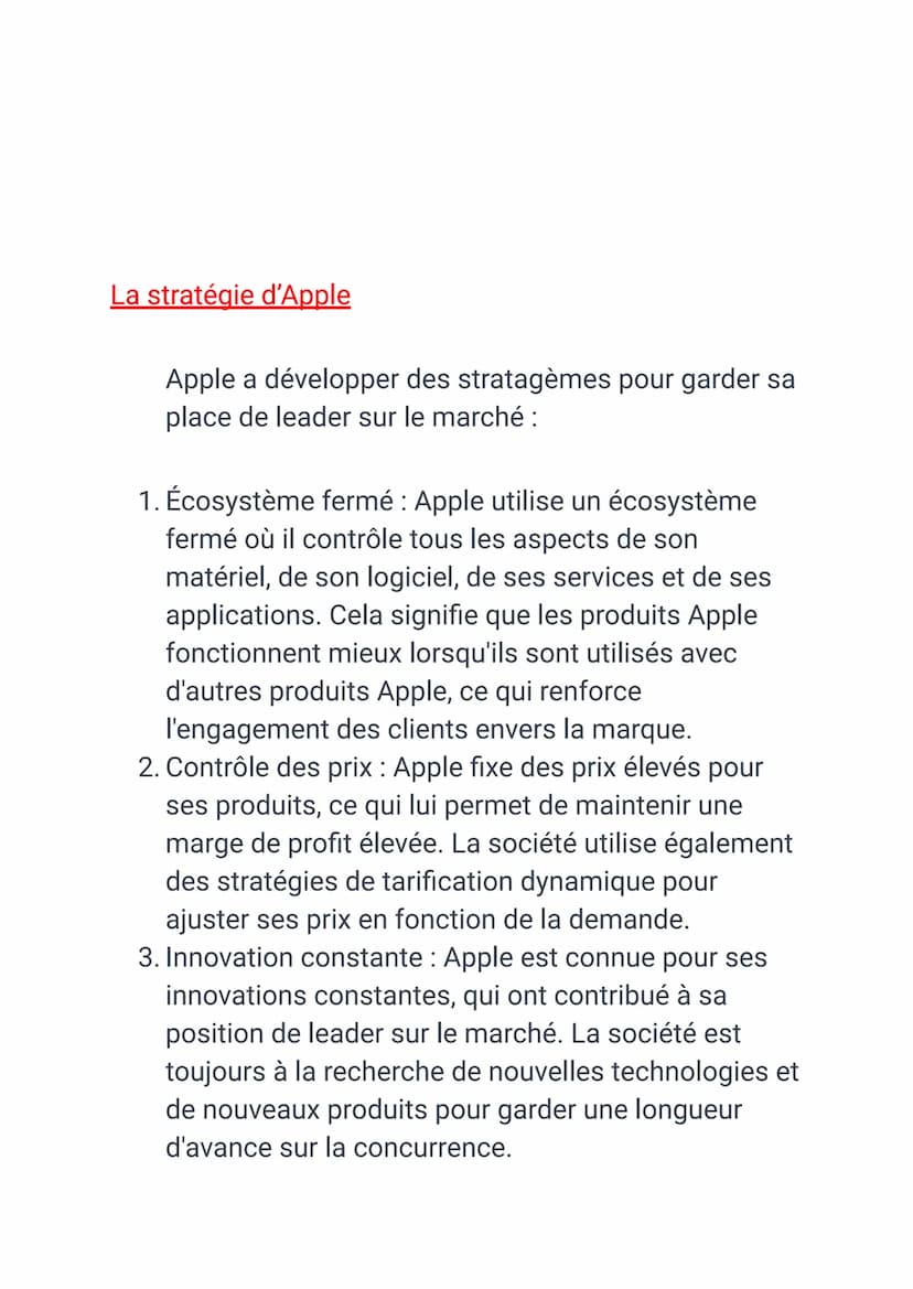 Introduction :
Apple est une entreprise multinationale
américaine spécialisée dans la conception, la
fabrication et la commercialisation de 