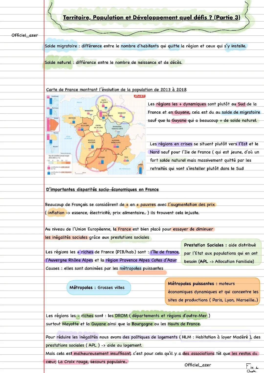 Les Défis Territoriaux et les Inégalités Sociales en France