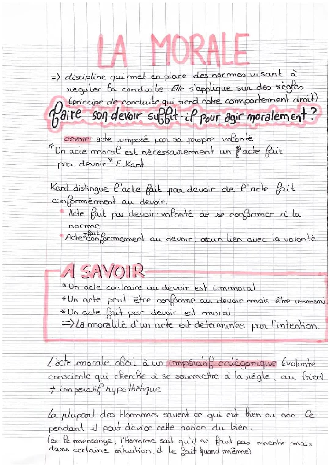 La morale et le bonheur - Dissertation sur Kant et la philosophie