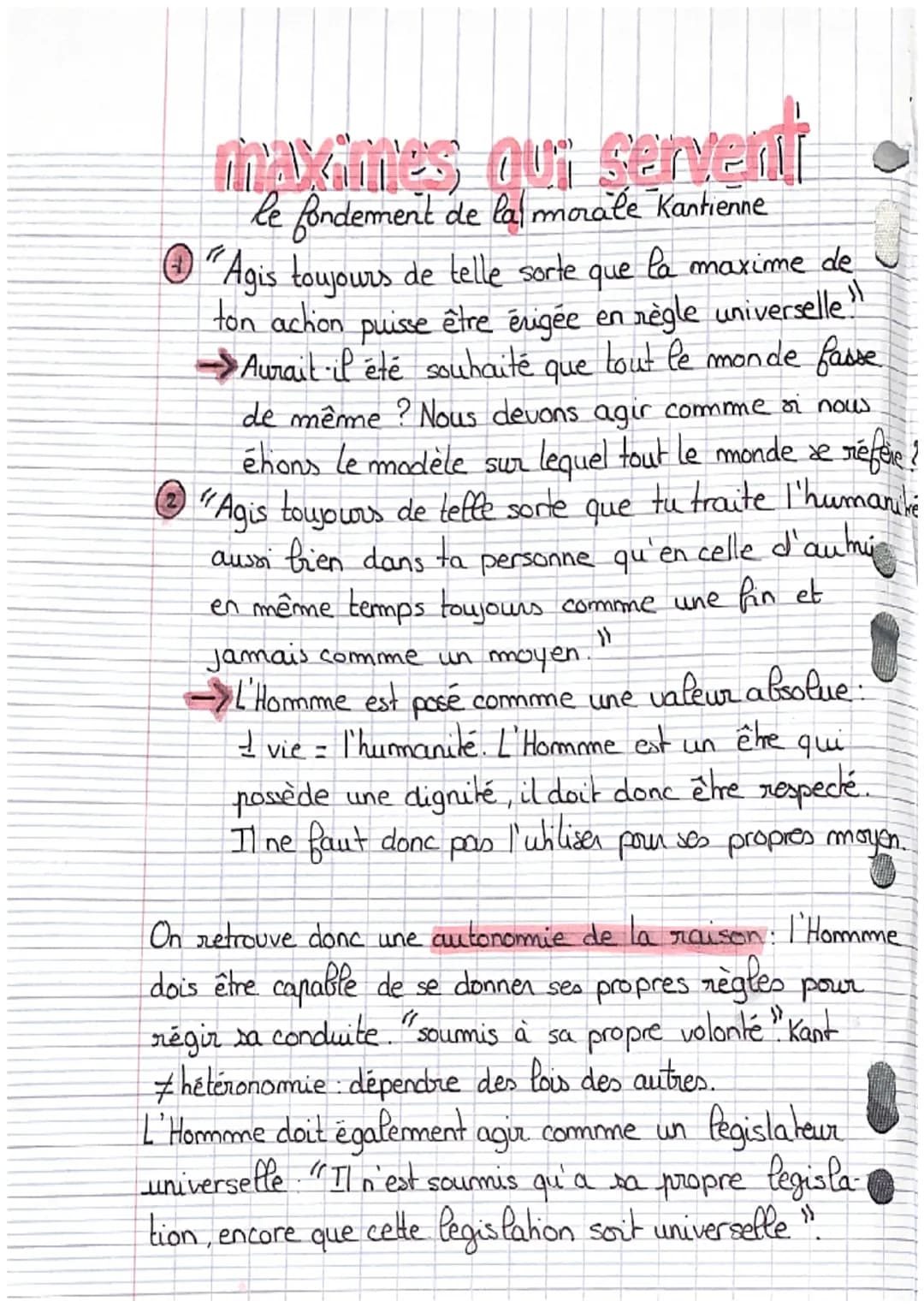 LA MORALE
=) discipline qui met en place des normes visant à
réguler la conduite Elle s'applique sur des règles
Eprincipe de conduite qui re