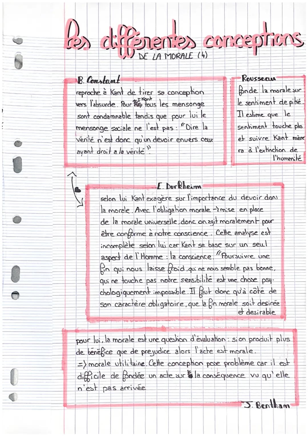 LA MORALE
=) discipline qui met en place des normes visant à
réguler la conduite Elle s'applique sur des règles
Eprincipe de conduite qui re