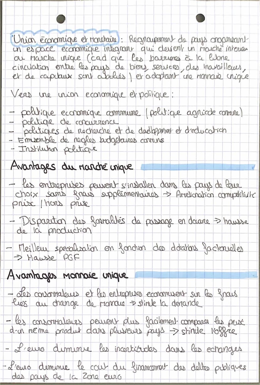Politique Econarique UE
I
Etape de l'integration econonique
L'integration economique est l'ensemble de procedés par
lesquelles 2 ou plusieur