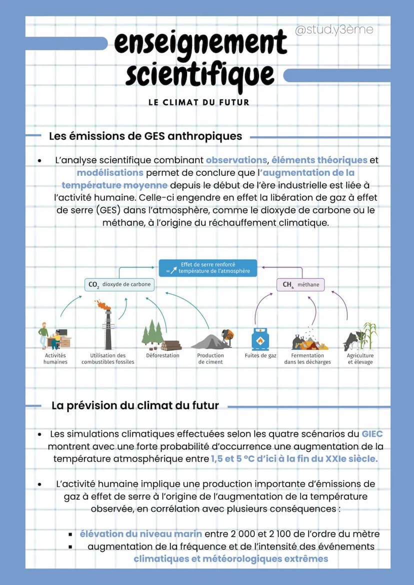 enseignement
scientifique
LE CLIMAT DU FUTUR
La modélisation du climat
Un modèle climatique: est une représentation numérique d'une zone
géo