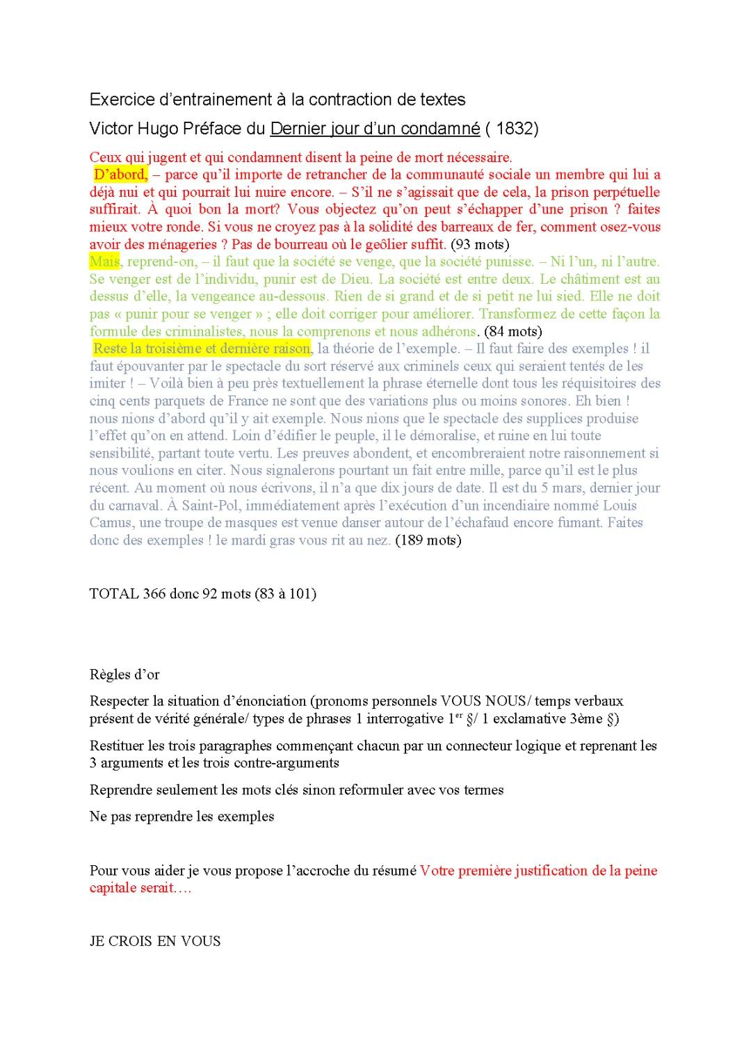 Découvre Victor Hugo et comment faire une contraction de texte super facile!