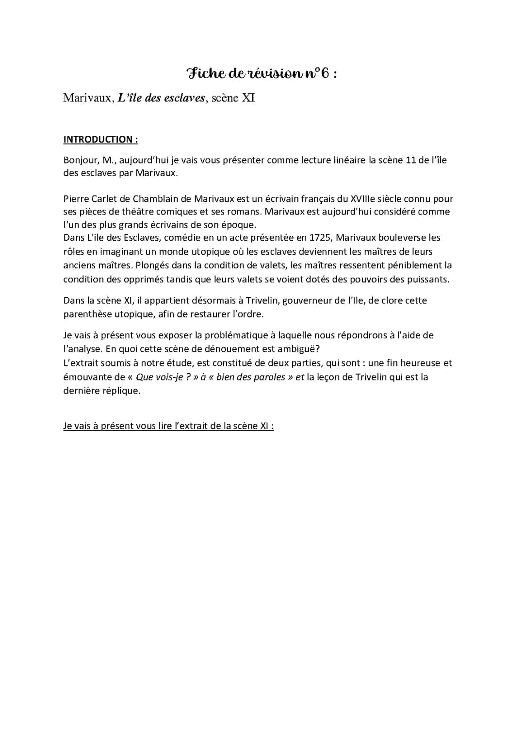 L'île des esclaves : Résumé et Analyse des Scènes 1, 2, 6, 10 et 11