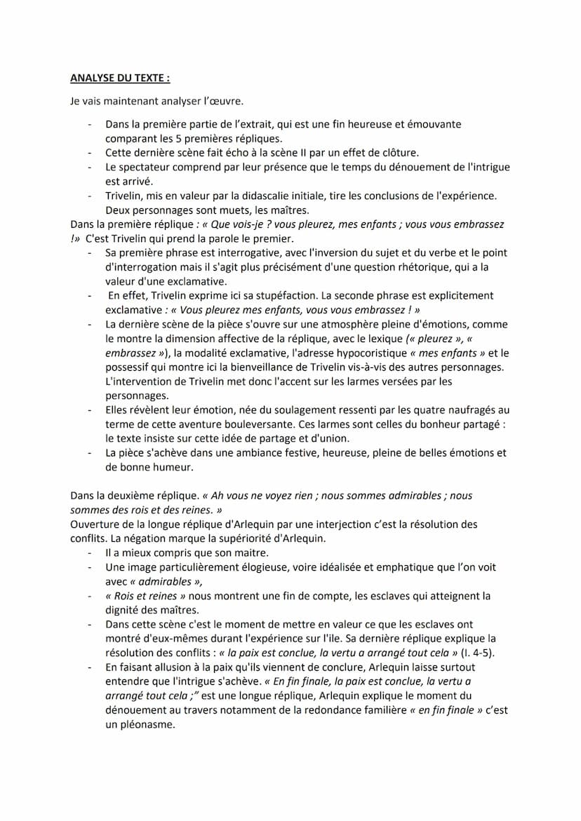 Fiche de révision n°6:
Marivaux, L'île des esclaves, scène XI
INTRODUCTION :
Bonjour, M., aujourd'hui je vais vous présenter comme lecture l